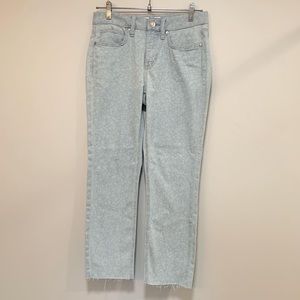 Lauren Conrad Denim Jeans Size 8, Light Wash Distressed Hem, Skinny Crop